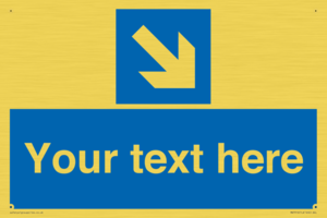 Custom Directional signage blue down right arrow 